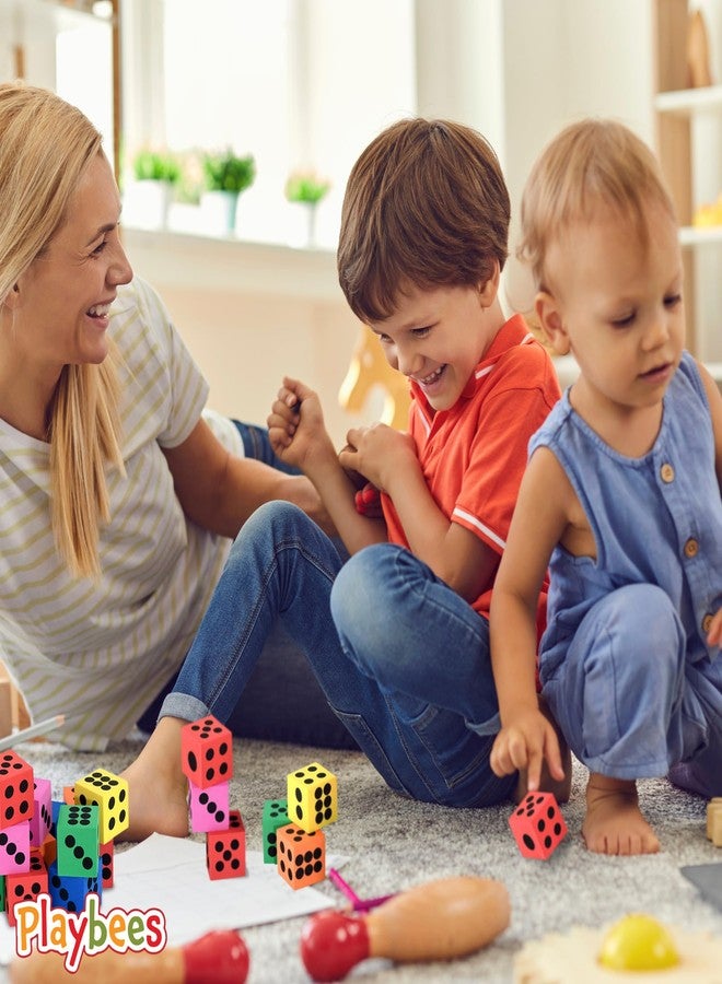 Playbees Big Foam Dice Set - 24-Pack, Jumbo, and Colorful Dice for Kids - Ideal for Boosting Math Skills in The Classroom, Great Gifts, and Party Fun - Image 5